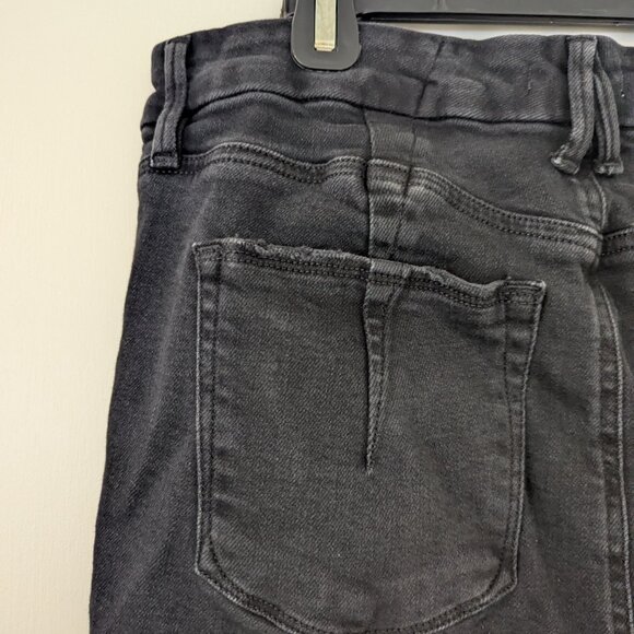 Good American black jeans, raw hem, button fly, kick crop - Size 14 - Picture 4 of 8